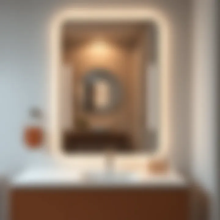 Chic mirror with integrated LED lighting
