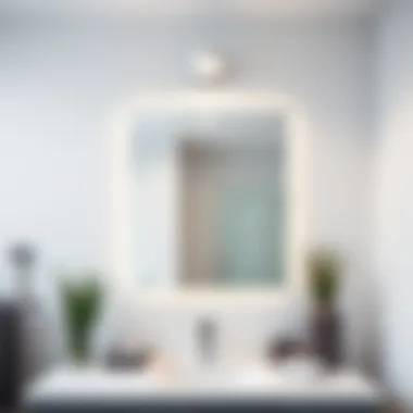 Modern fixture with adjustable brightness in a minimalist bathroom