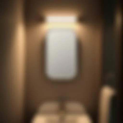 Sleek wall-mounted vanity light in a small bathroom