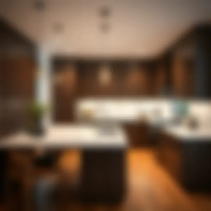 Elegant material choices for countertops in an L-shaped kitchen