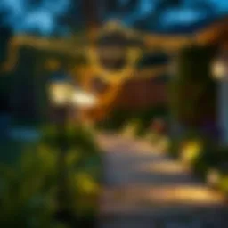 Elegant LED garden lights illuminating a serene pathway