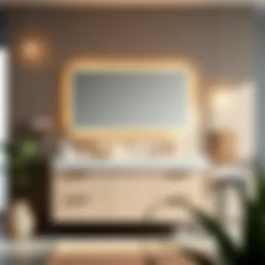 Sleek and Modern Bathroom Vanity Design Elegant 66-inch bathroom vanity showcasing sleek lines and modern design.