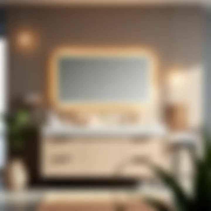 Sleek and Modern Bathroom Vanity Design Elegant 66-inch bathroom vanity showcasing sleek lines and modern design.