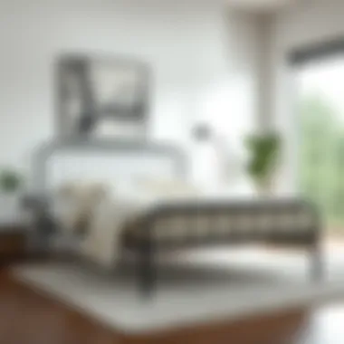 Contemporary Design: Sleek Metal Frame Sleek metal full size bed frame showcasing contemporary design