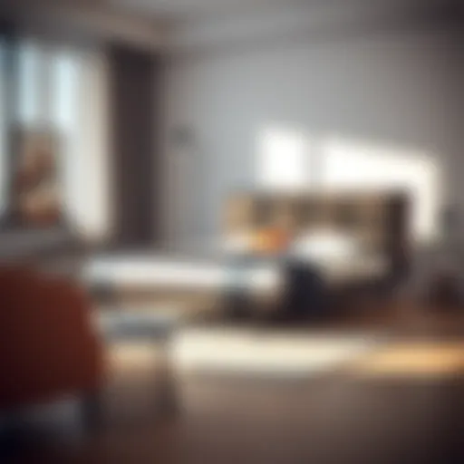 Elegant full size bed frame in a modern bedroom setting