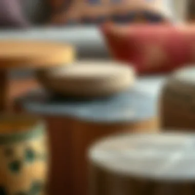 Diverse Materials in Modern Side Table Design Close-up of various materials used in side tables