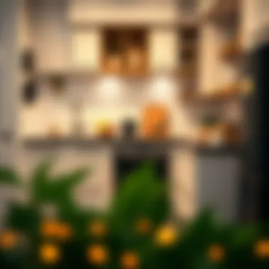 Efficient layout of a compact kitchen showcasing smart storage