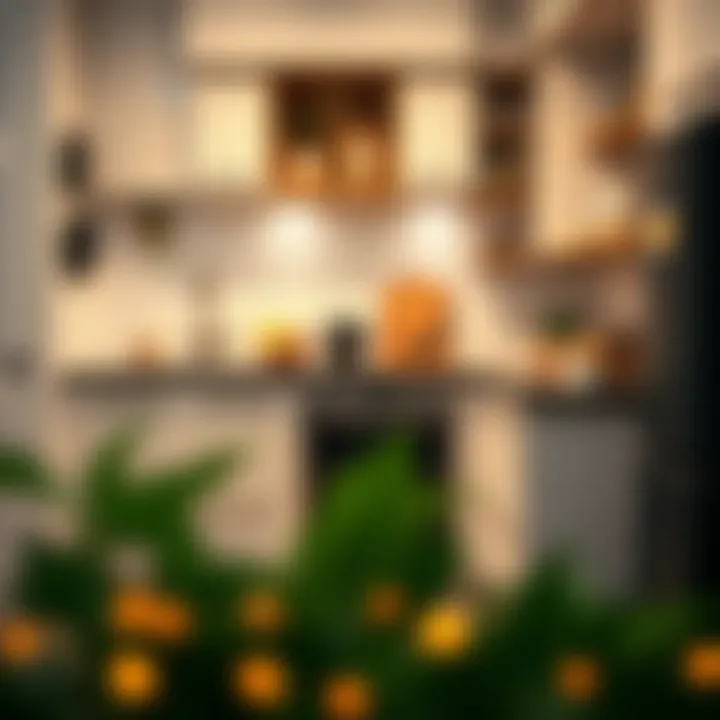 Efficient layout of a compact kitchen showcasing smart storage