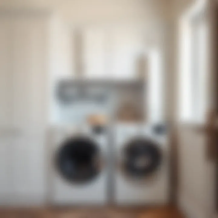 Contemporary laundry area showcasing a blend of functionality and visual appeal