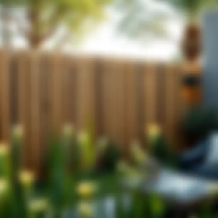 Natural wood fence as an outdoor separator