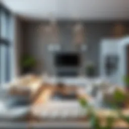 Stylish living room showcasing modern furniture