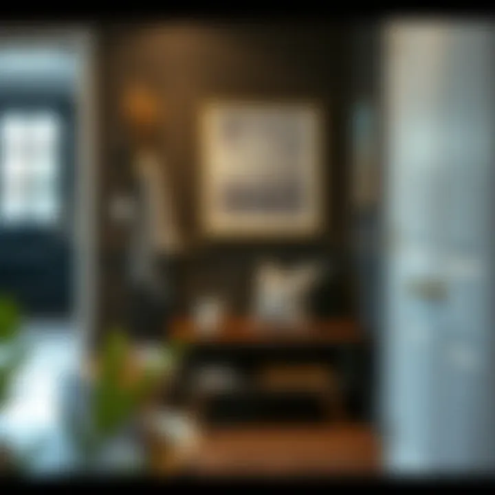 Functional design of a hallway drop zone with decorative elements