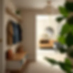 Stylish hallway drop zone with organized storage