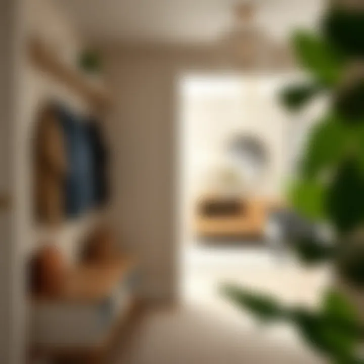 Stylish hallway drop zone with organized storage