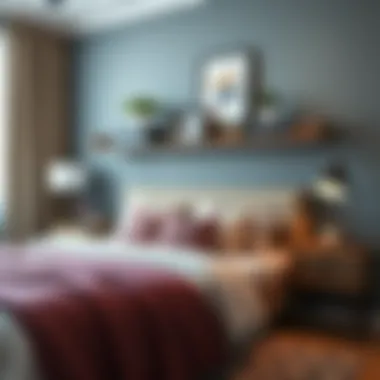 Stylish over bed storage solutions with decorative boxes