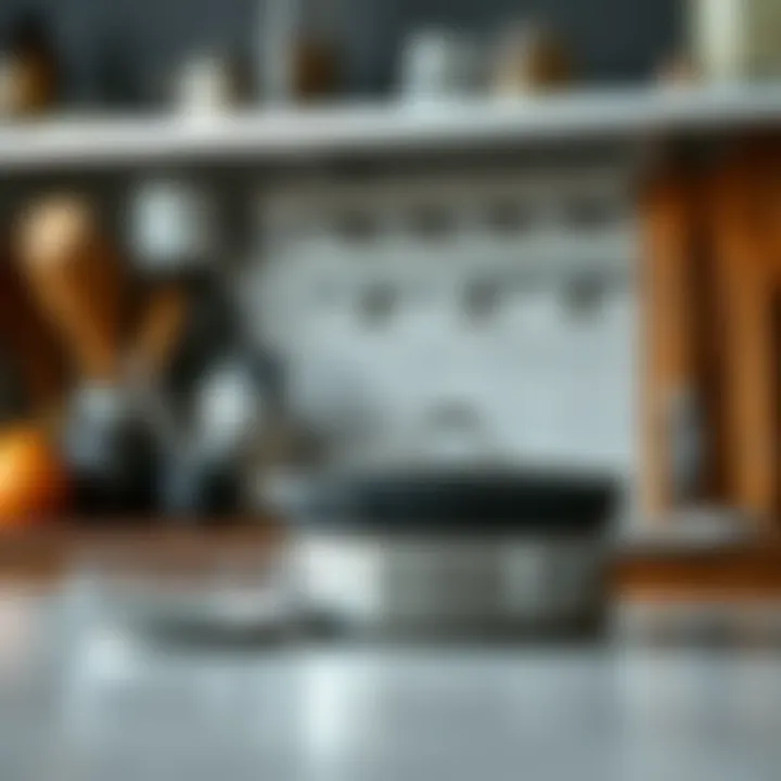 Organized Kitchen Featuring Grease Shield An organized kitchen showing a grease shield alongside cooking utensils.
