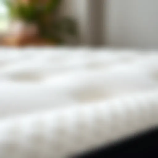Close-up view of bamboo fibers used in mattress construction