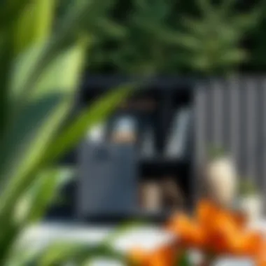 Stylish metal storage unit showcasing modern design