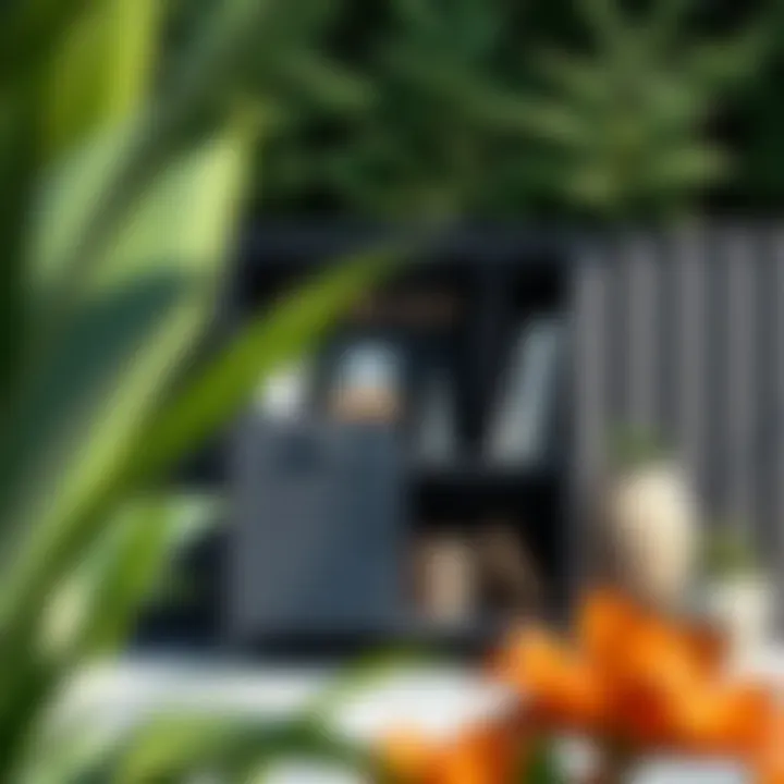 Stylish metal storage unit showcasing modern design