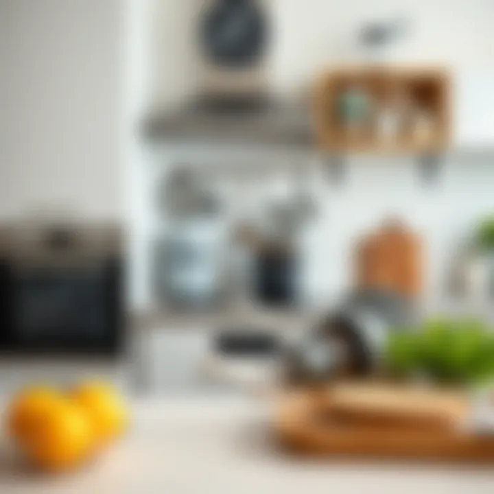 Efficient use of space in a modern kitchen with pots and pans organizer
