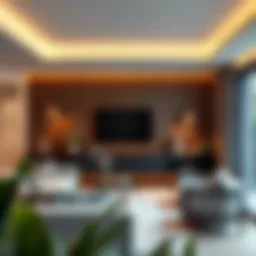 Elegant swing arm wall lamp in a modern living room setting