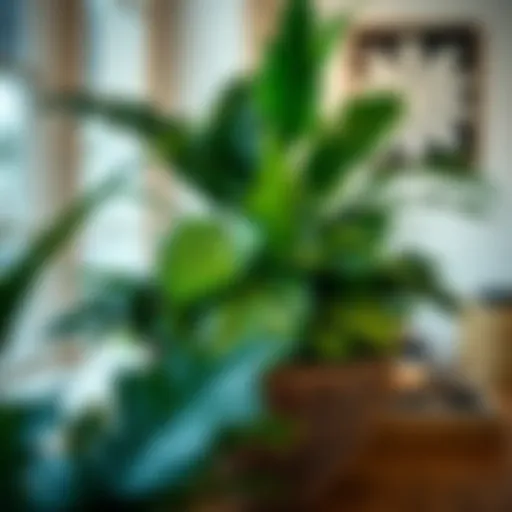 Lush indoor plant arrangement