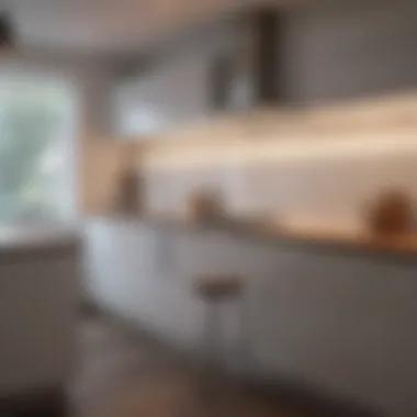 Ambient lighting enhancing kitchen workspace aesthetics