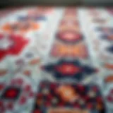 A close-up view of intricate patterns on a Safavieh Kilim rug