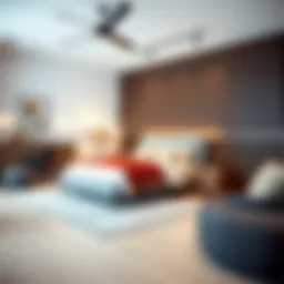 Stylish bed setup in a modern room