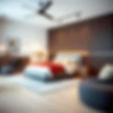 Stylish bed setup in a modern room