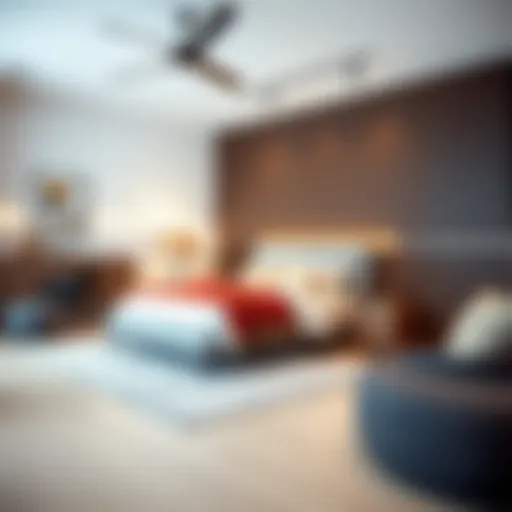 Stylish bed setup in a modern room