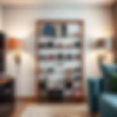 Innovative Shoe Rack Design Elegant shoe rack integrated into living room decor