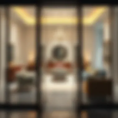 Glass Doors Showcasing Exquisite Furniture Glass doors displaying exquisite furniture