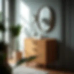 Elegant small wood dresser showcasing a minimalist design