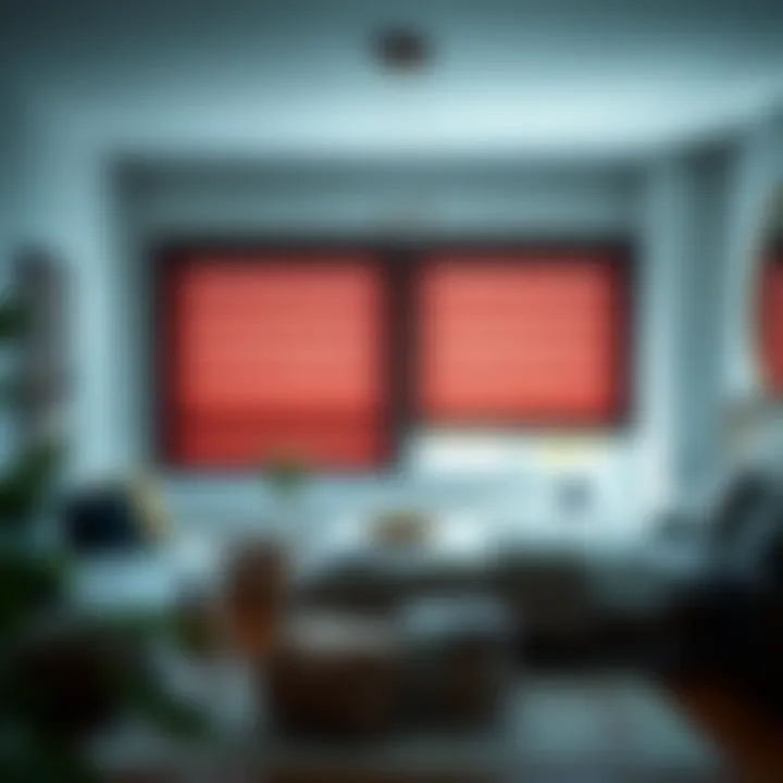 Somfy blackout shades controlling light in a stylish bedroom