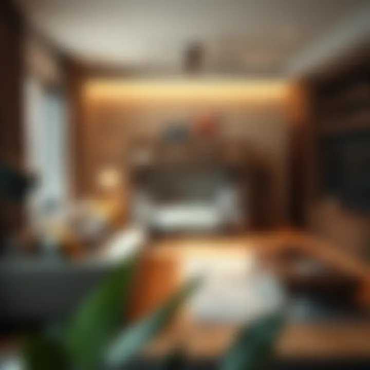 Stylish living room featuring multifunctional couch and bunk bed