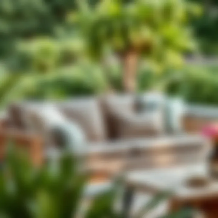 Stylish outdoor love seat with well-designed cushions