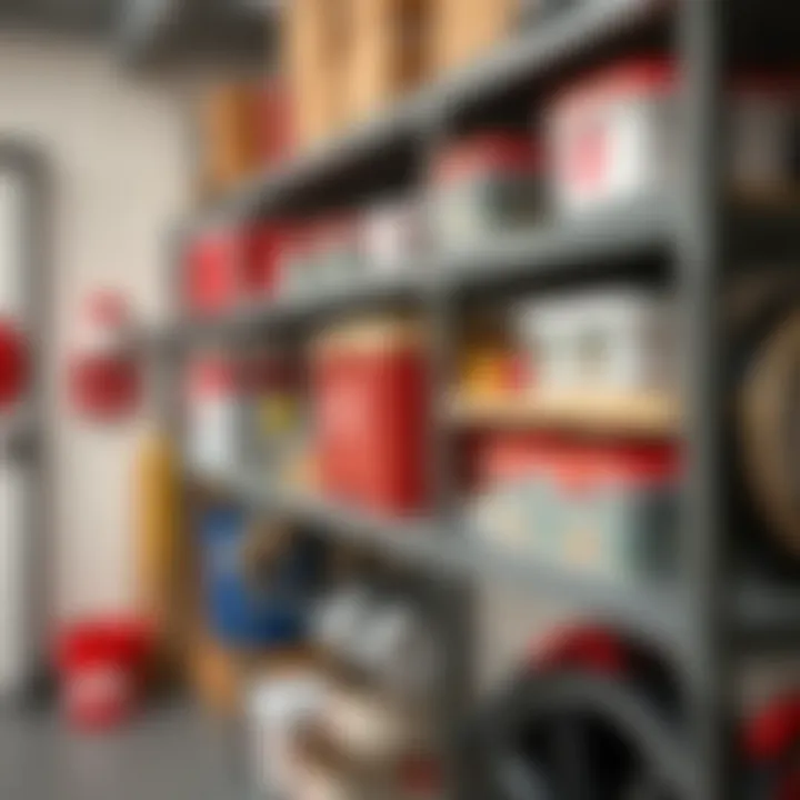 Close-up of Target garage shelving made from durable materials showcasing stylish storage solutions.