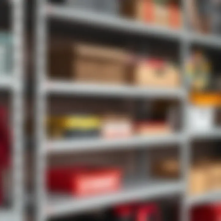 Detailed view of installation techniques for Target garage shelves demonstrating ease of setup.
