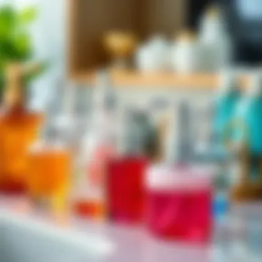 Diverse Designs of Glass Soap Dispensers Variety of glass soap dispensers in different shapes and colors