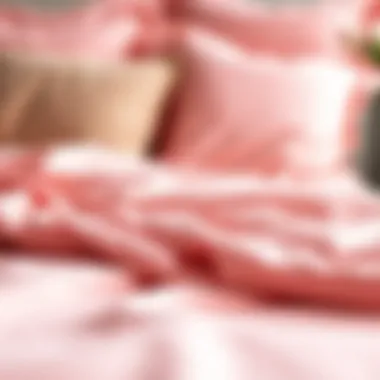 Luxurious Fabric of Pink Twin Bedding Close-up of soft, luxurious fabric used in pink twin bedding