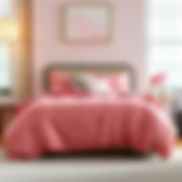 Stylish Pink Twin Bedding with Patterns Stylish pink twin bedding set featuring different patterns