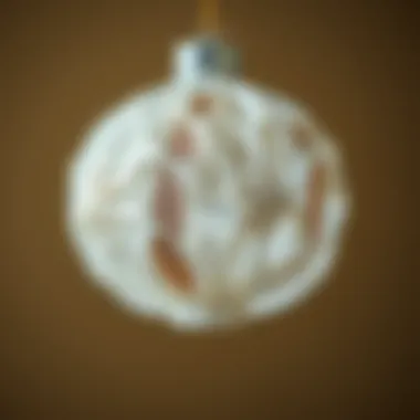 Unique Handmade Paper Ornament Close-up of a handmade paper ornament featuring unique textures and designs