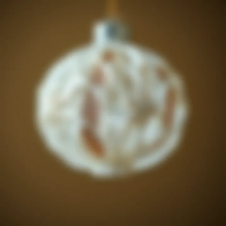 Unique Handmade Paper Ornament Close-up of a handmade paper ornament featuring unique textures and designs