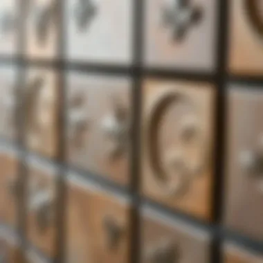 Close-Up of Decorative Metal Wall Tiles Close-up of decorative metal wall tiles