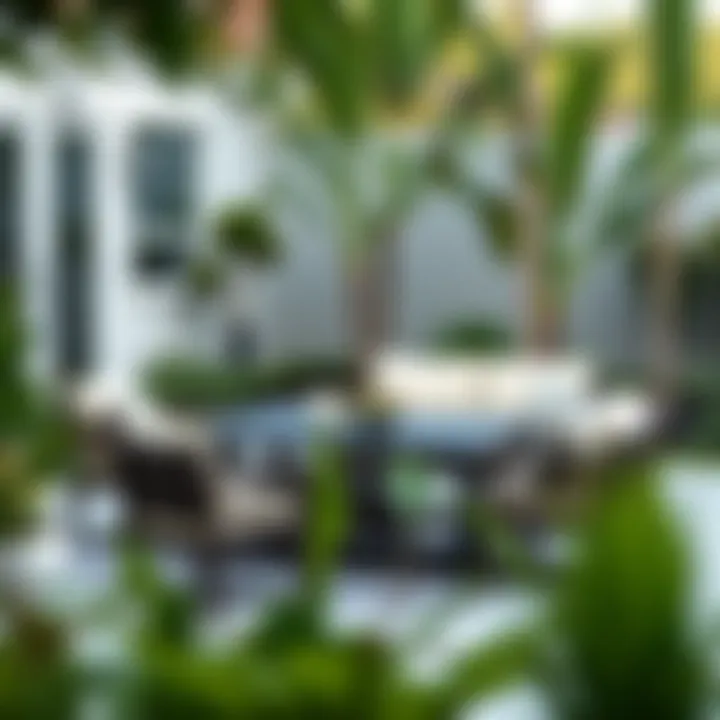 Stylish patio set in a modern garden layout