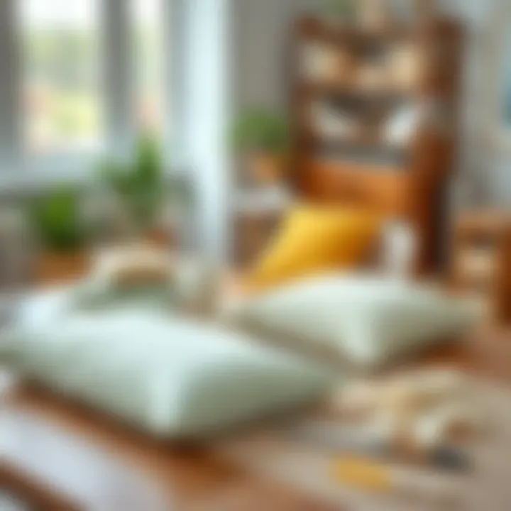 Craft Your Own Unique Pillow Covers DIY pillow cover project materials laid out on a crafting table