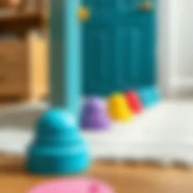 Vibrant Door Stops for Playful Spaces Colorful door stops adding flair to a children's room
