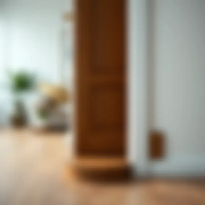 Stylish Wooden Door Stop in Modern Decor Elegant wooden door stop enhancing interior design