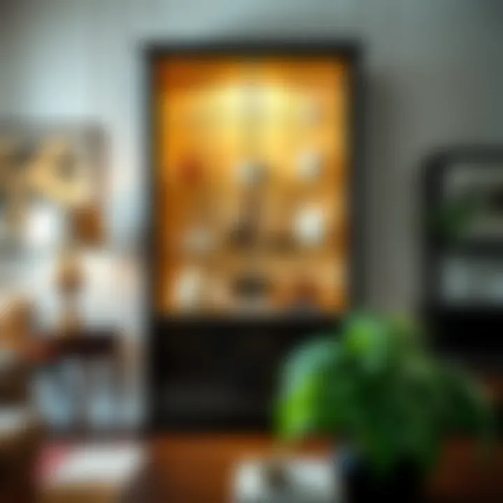 Modern Glass-Fronted Style Modern glass-fronted china hutch in a contemporary setting